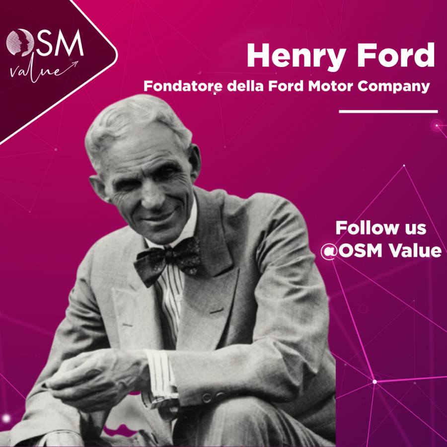 Henry Ford è stato un imprenditore statunitense. Non ha inventato l’automobile ma l’ha resa un bene alla portata di tutti grazie alla catena di montaggio